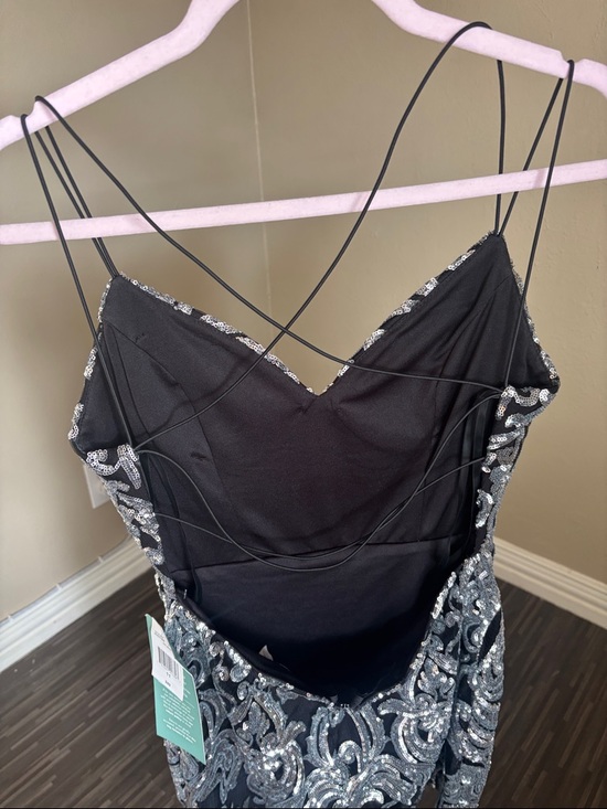 B. smart Black & Silver Sequins Strappy Party mini Dress - Picture 11 of 16